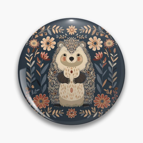 Item preview, Scandinavian Folk Art, Floral Hedgehog  designed and sold by xiao xuans.