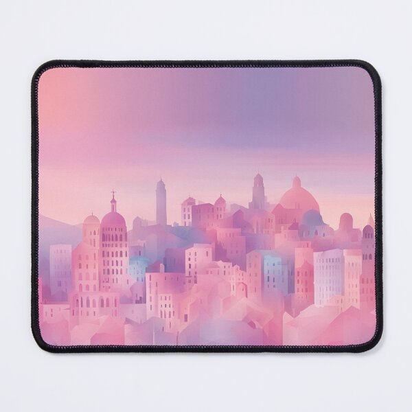 Item preview, Aesthetic Pastel Pink European Cityscape Dreamy Skyline Art designed and sold by Famedtrend.