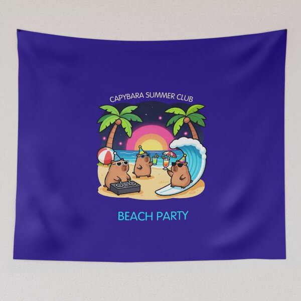 Item preview, Beach Party – Capybara Summer Club | Cute Summer Capybara Design designed and sold by BCapybara.
