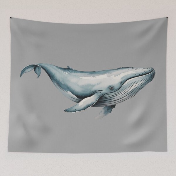 Item preview,  watercolor illustration of a whale designed and sold by 123ks.