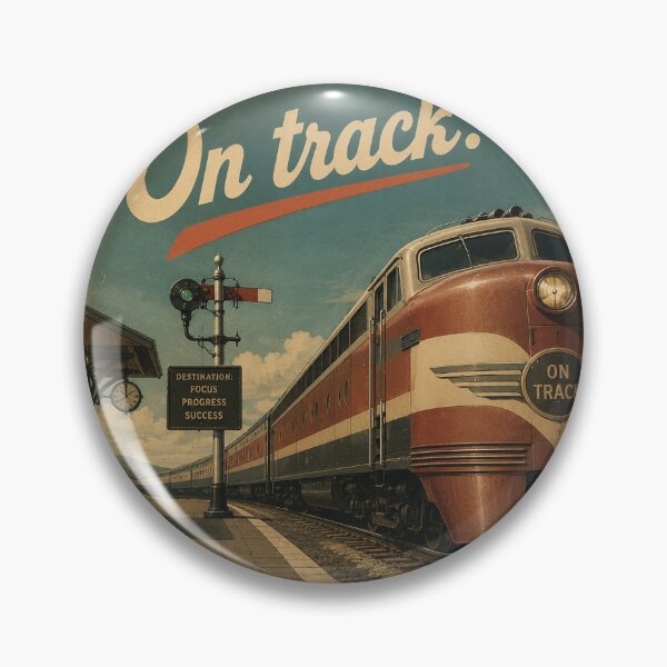 Item preview, On Track Vintage Railway Motivation Poster | Retro Train Success Journey Wall Art designed and sold by Hookesmode.