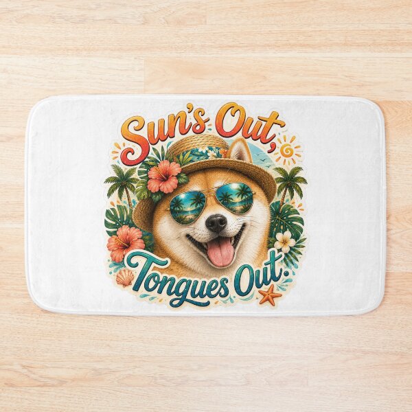 Item preview, Sun's Out Tongues Out – Funny Summer Shiba Inu designed and sold by DailyStruggleCo.