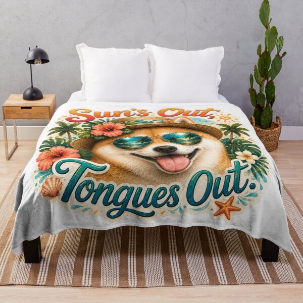 Item preview, Sun's Out Tongues Out – Funny Summer Shiba Inu designed and sold by DailyStruggleCo.