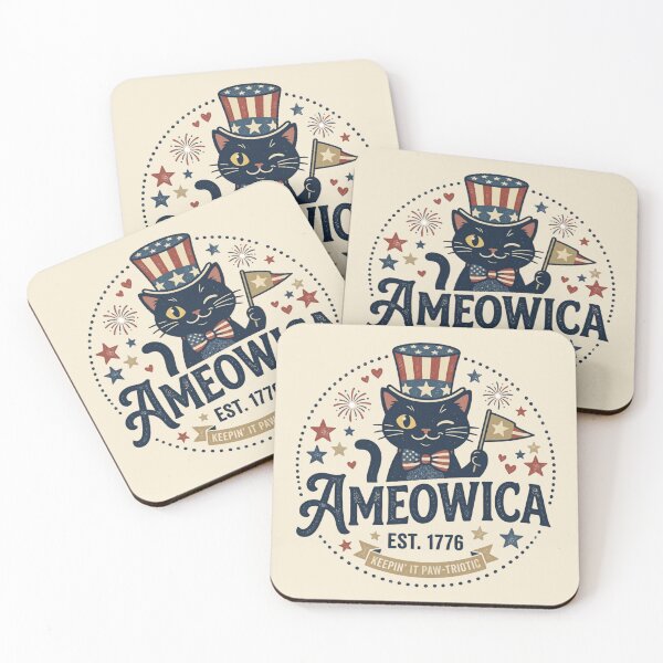 Item preview, Ameowica | Patriotic Cat Shirt | 4th of July Cat Design designed and sold by KelliesGrafix.