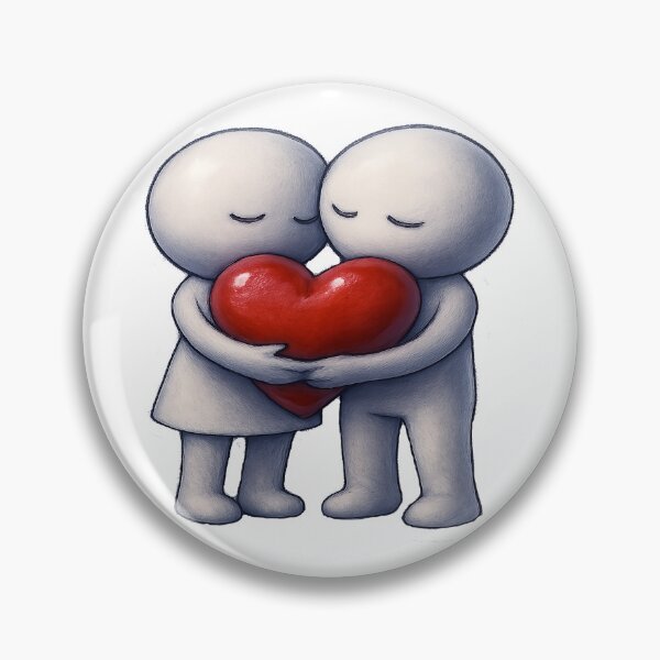 Item preview, Modern Romantic Couple Holding Red Heart Minimalist Love Artwork designed and sold by ARTCREATESHOP.