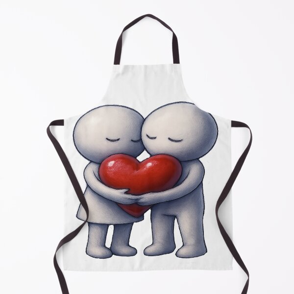 Item preview, Modern Romantic Couple Holding Red Heart Minimalist Love Artwork designed and sold by ARTCREATESHOP.
