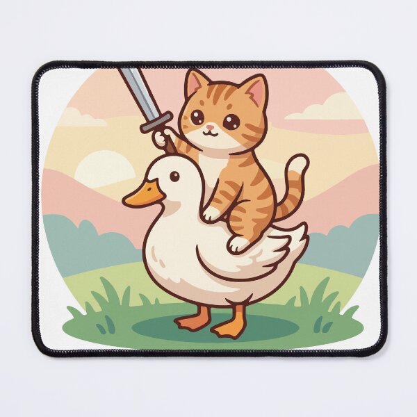 Item preview, We Ride At Dawn Cute Cat Riding A Duck With Sword designed and sold by banglalook.