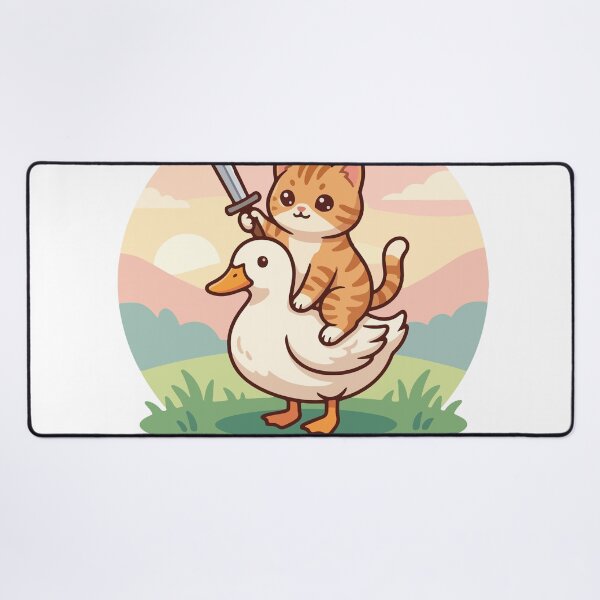Item preview, We Ride At Dawn Cute Cat Riding A Duck With Sword designed and sold by banglalook.