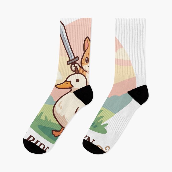 Item preview, We Ride At Dawn Cute Cat Riding A Duck With Sword designed and sold by banglalook.