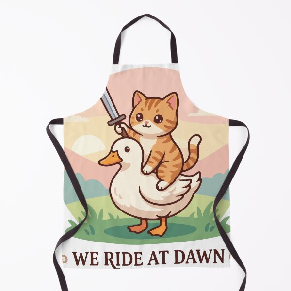 Item preview, We Ride At Dawn Cute Cat Riding A Duck With Sword designed and sold by banglalook.