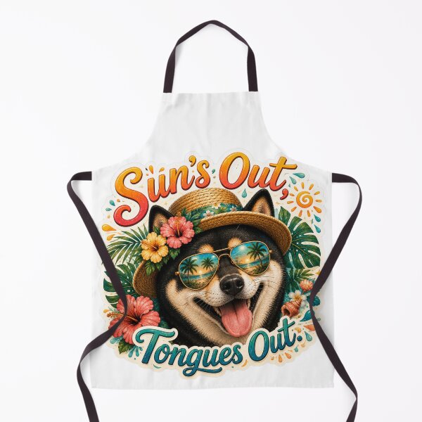 Item preview, Sun's Out Tongues Out – Black Shiba Inu Summer Vibe designed and sold by DailyStruggleCo.