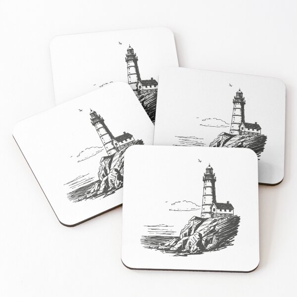 Item preview, Vintage Nautical Lighthouse on Rocky Cliffs designed and sold by SOUFIANE1991.
