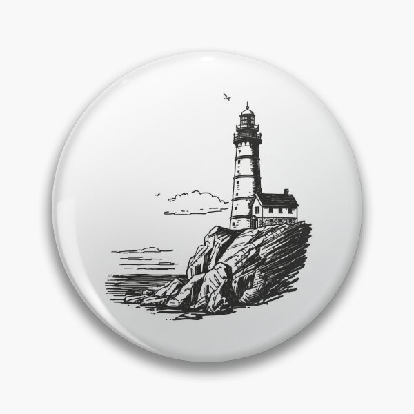 Item preview, Vintage Nautical Lighthouse on Rocky Cliffs designed and sold by SOUFIANE1991.