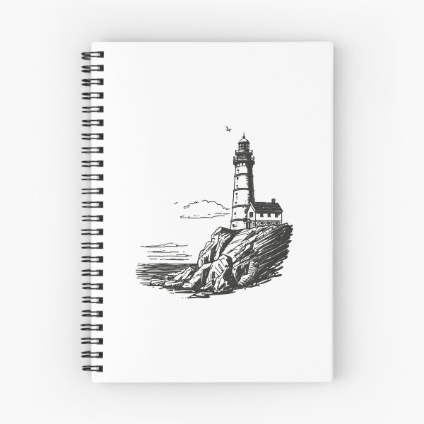 Item preview, Vintage Nautical Lighthouse on Rocky Cliffs designed and sold by SOUFIANE1991.