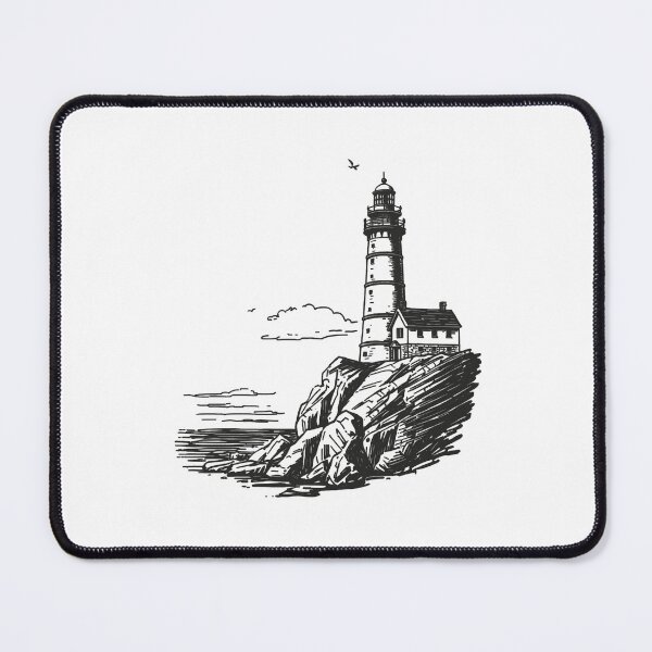 Item preview, Vintage Nautical Lighthouse on Rocky Cliffs designed and sold by SOUFIANE1991.