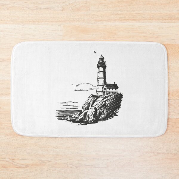 Item preview, Vintage Nautical Lighthouse on Rocky Cliffs designed and sold by SOUFIANE1991.