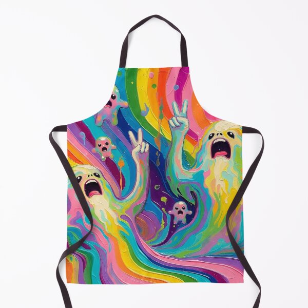Item preview, Psychedelic Rainbow Ghosts Peace Signs designed and sold by IntelliMindDesigns.