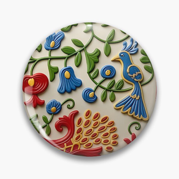 Item preview, Suzani Pomegranate Uzbekistan Embroidery designed and sold by Vicky Brago-Mitchell®.