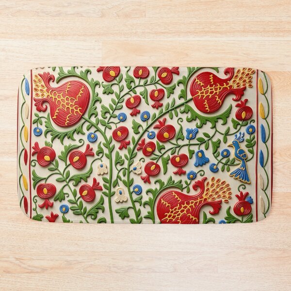 Item preview, Suzani Pomegranate Uzbekistan Embroidery designed and sold by Vicky Brago-Mitchell®.