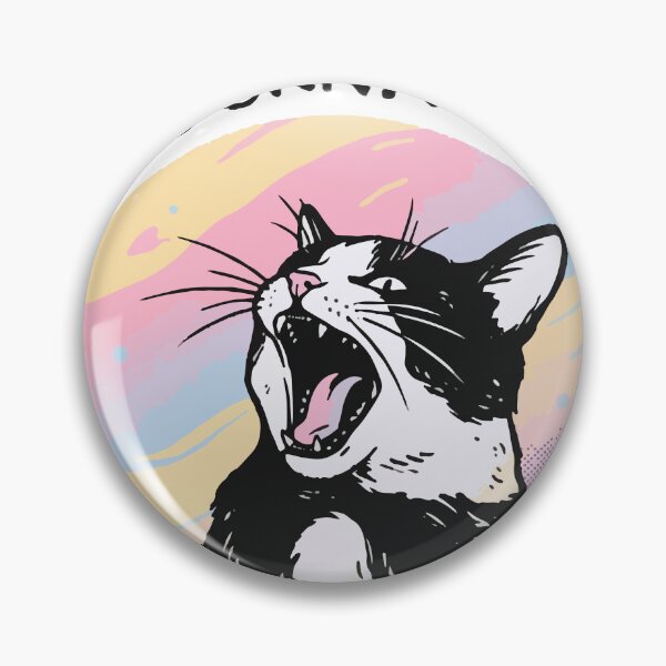 Item preview, Funny Yawning Tuxedo Cat I'm Gonna Cat Watercolor Background designed and sold by banglalook.
