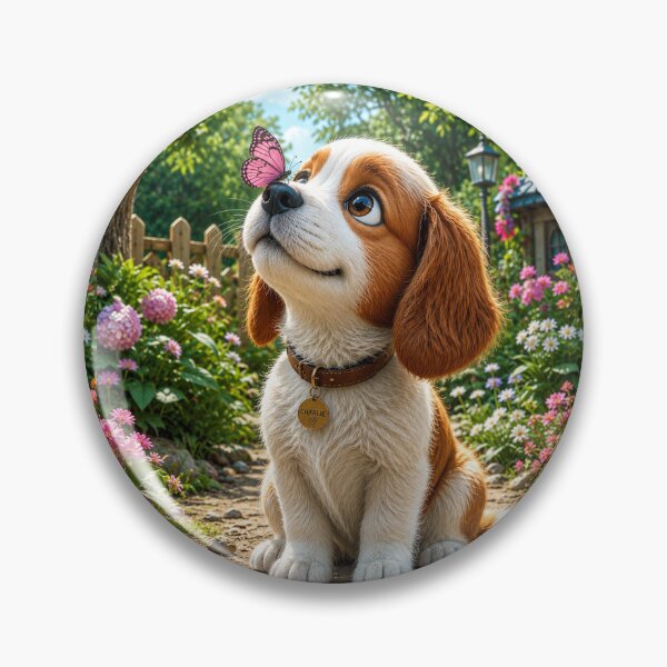 Item preview, Curious Puppy and Butterfly Garden designed and sold by Rohan132.