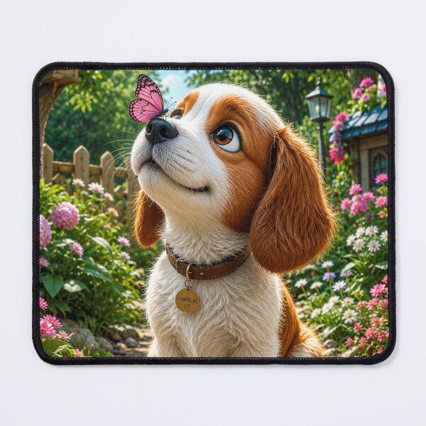 Item preview, Curious Puppy and Butterfly Garden designed and sold by Rohan132.