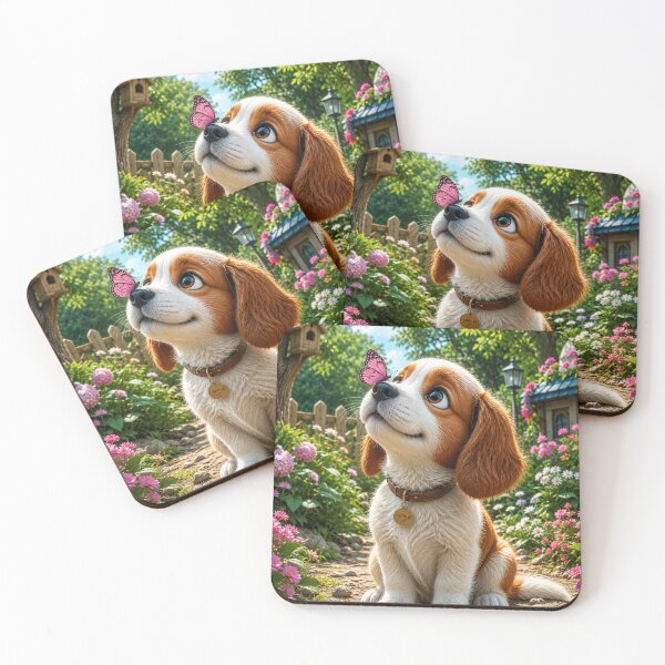 Item preview, Curious Puppy and Butterfly Garden designed and sold by Rohan132.