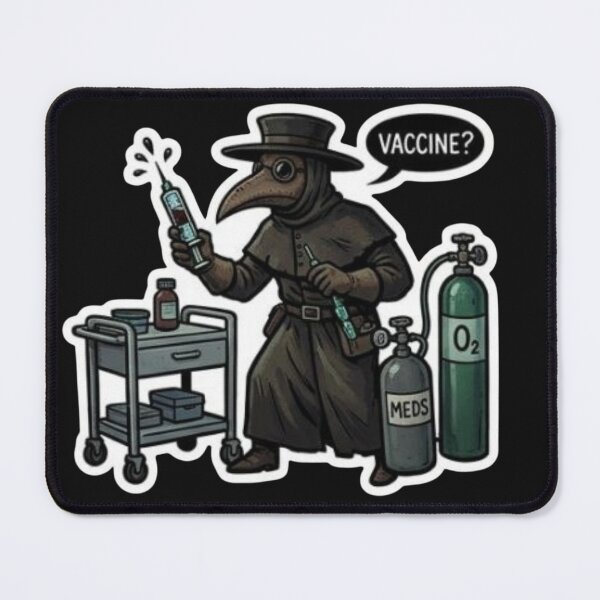 Item preview, Funny Plague Doctor Vaccine Syringe Hospital Oxygen Tank Sticker designed and sold by DarkOriginArts.