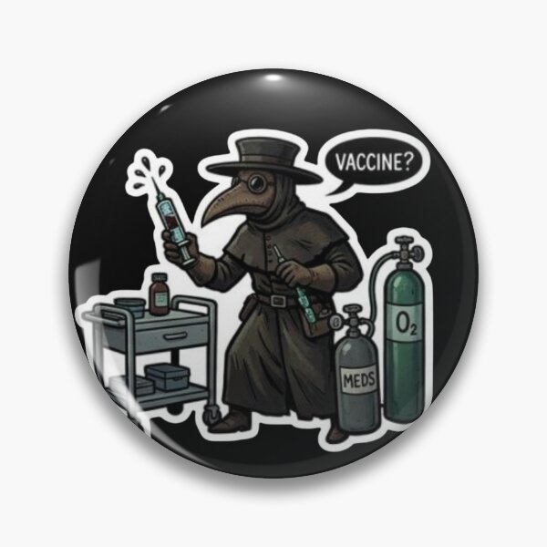 Item preview, Funny Plague Doctor Vaccine Syringe Hospital Oxygen Tank Sticker designed and sold by DarkOriginArts.