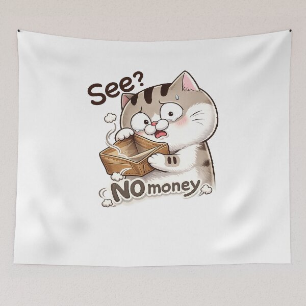 Item preview, No Money Sad Cat Meme designed and sold by myJPEG.