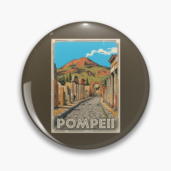 Item preview, Pompeii Italy Vintage Travel Poster Mount Vesuvius designed and sold by RetroRewind Studio.