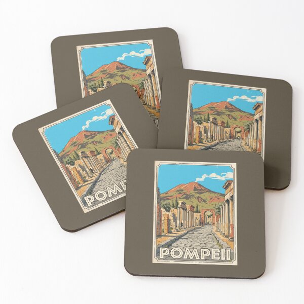 Item preview, Pompeii Italy Vintage Travel Poster Mount Vesuvius designed and sold by RetroRewind Studio.