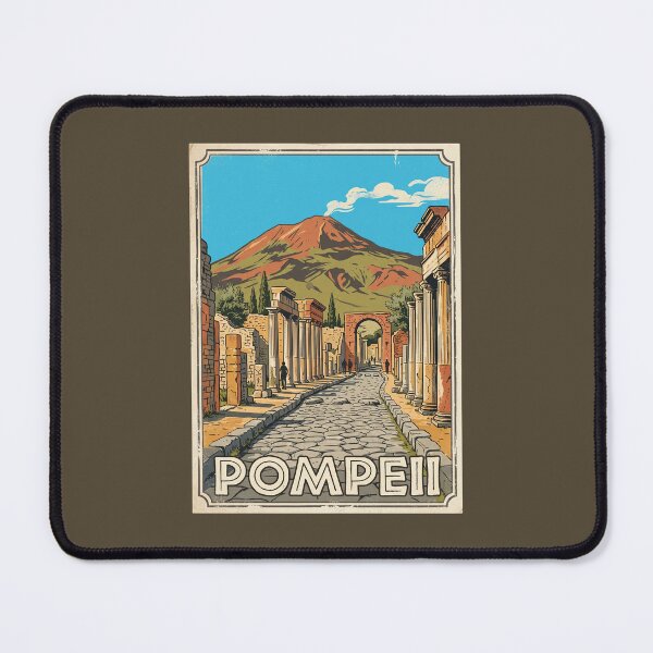 Item preview, Pompeii Italy Vintage Travel Poster Mount Vesuvius designed and sold by RetroRewind Studio.