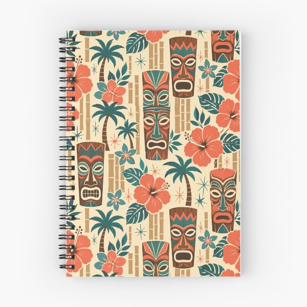 Item preview, Retro Tiki Tropical Seamless Pattern Print designed and sold by Inkworksbyshery.