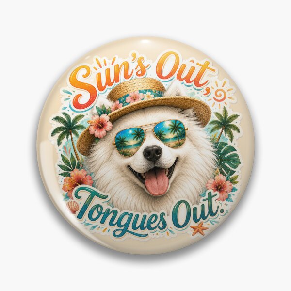 Item preview, Sun's Out Tongues Out – Funny Samoyed Summer Dog designed and sold by DailyStruggleCo.