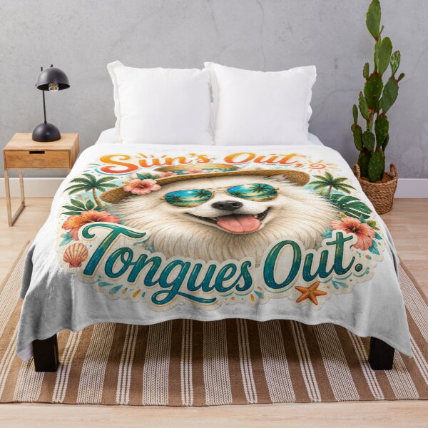 Item preview, Sun's Out Tongues Out – Funny Samoyed Summer Dog designed and sold by DailyStruggleCo.