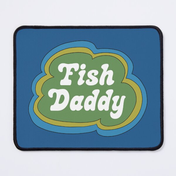 Item preview, Fish Daddy (Green on Blue) designed and sold by yellowflowerhut.