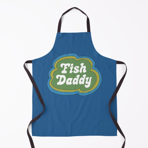 Item preview, Fish Daddy (Green on Blue) designed and sold by yellowflowerhut.