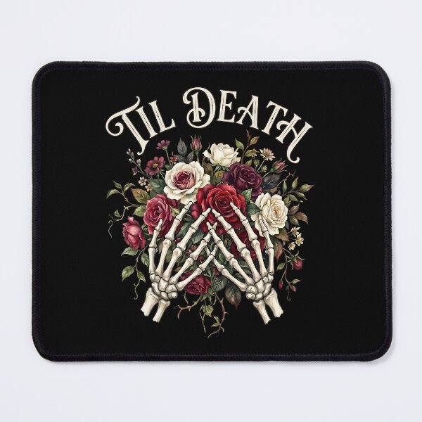 Item preview, Til Death Gothic Floral Skeleton Hands Vintage Design designed and sold by SplashTastic.