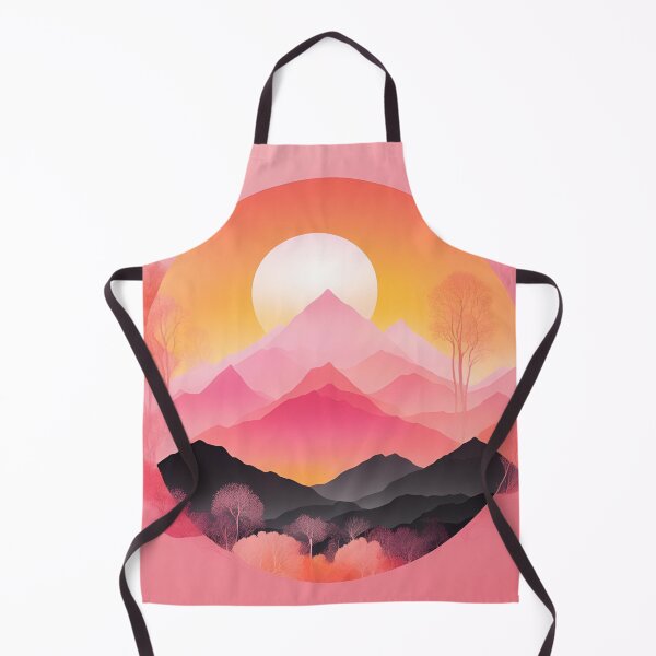 Item preview, Minimalist Pink Mountain Sunset Circular Aesthetic Zen Landscape designed and sold by Famedtrend.