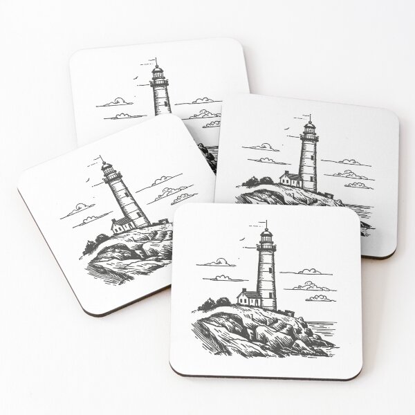 Item preview,  Vintage Nautical Lighthouse on Rocky Cliffs designed and sold by SOUFIANE1991.