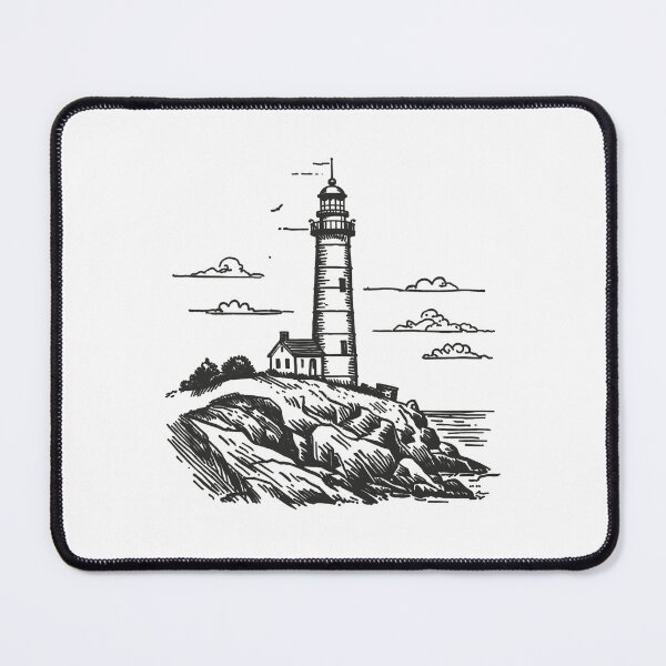 Item preview, Vintage Nautical Lighthouse on Rocky Cliffs designed and sold by SOUFIANE1991.