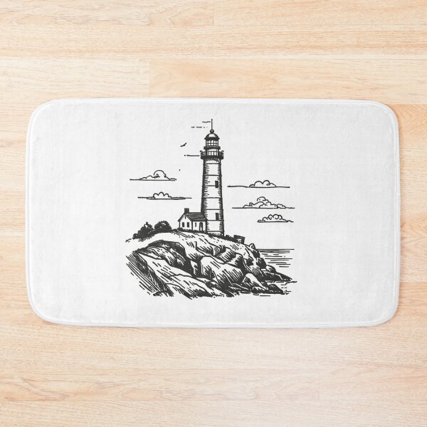 Item preview,  Vintage Nautical Lighthouse on Rocky Cliffs designed and sold by SOUFIANE1991.