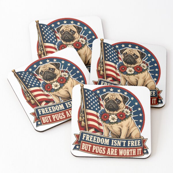 Item preview, Patriotic Pug and American Flag designed and sold by Squiggle Happy.