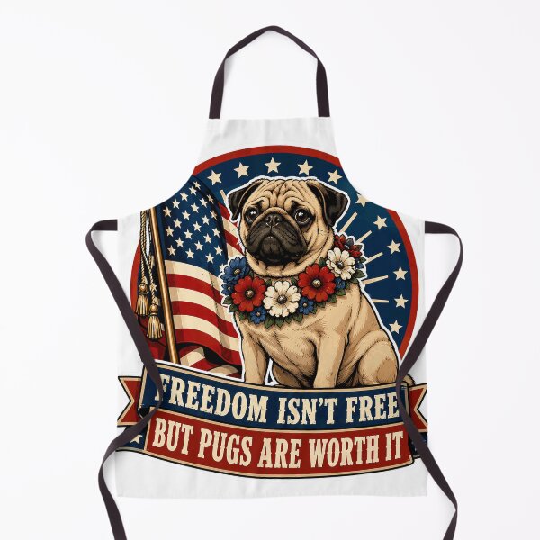 Item preview, Patriotic Pug and American Flag designed and sold by Squiggle Happy.