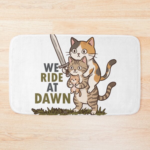 Item preview, We Ride At Dawn Cute Warrior Cats With Sword designed and sold by banglalook.