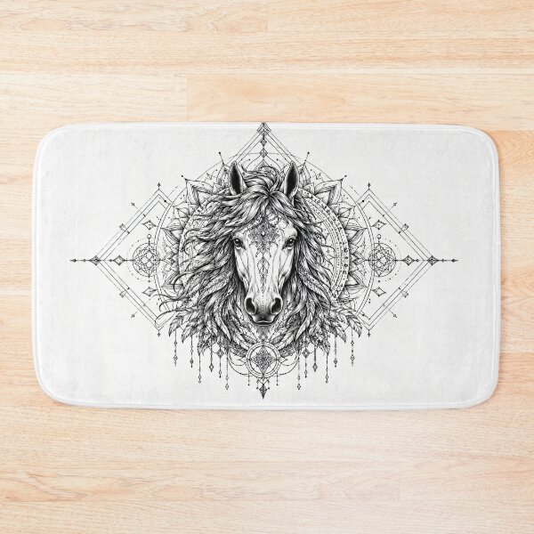 Item preview, Wild Stallion Mandala Line Art | Power, Determination & Sacred Geometry Horse Design designed and sold by suryabumblee.