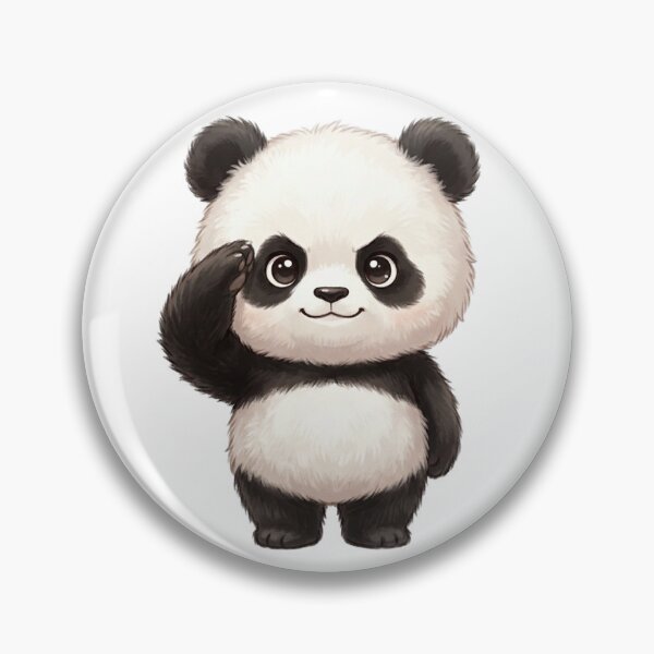 Item preview, Saluting panda designed and sold by Panda-Clips.