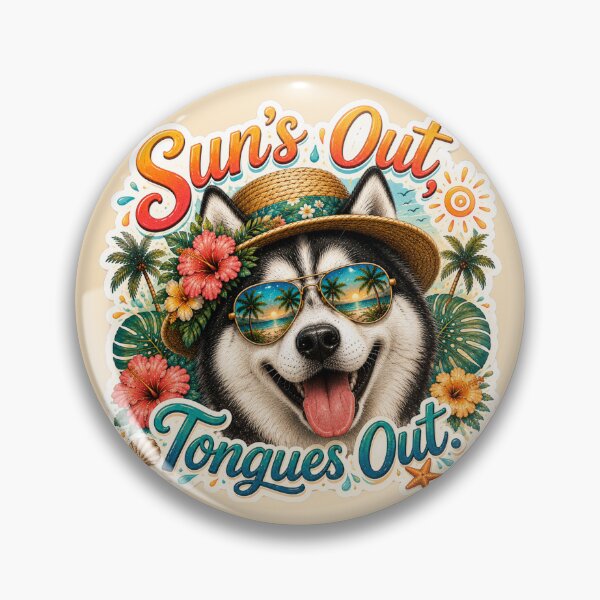 Item preview, Sun's Out Tongues Out – Funny Siberian Husky Summer designed and sold by DailyStruggleCo.