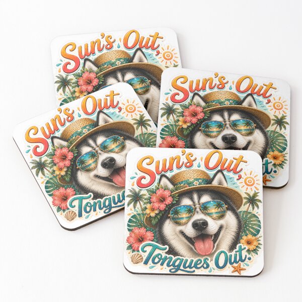 Item preview, Sun's Out Tongues Out – Funny Siberian Husky Summer designed and sold by DailyStruggleCo.